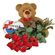 red roses with teddy and chocolates. Sumy